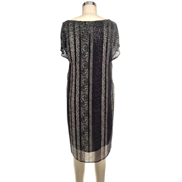 Gary Graham Silk Beaded Shift Dress Sage Green Black Glass Beads SZ 2 - Picture 2 of 12